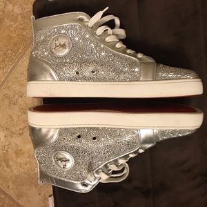 Louis flat nappa laminata/strass silver 45.5